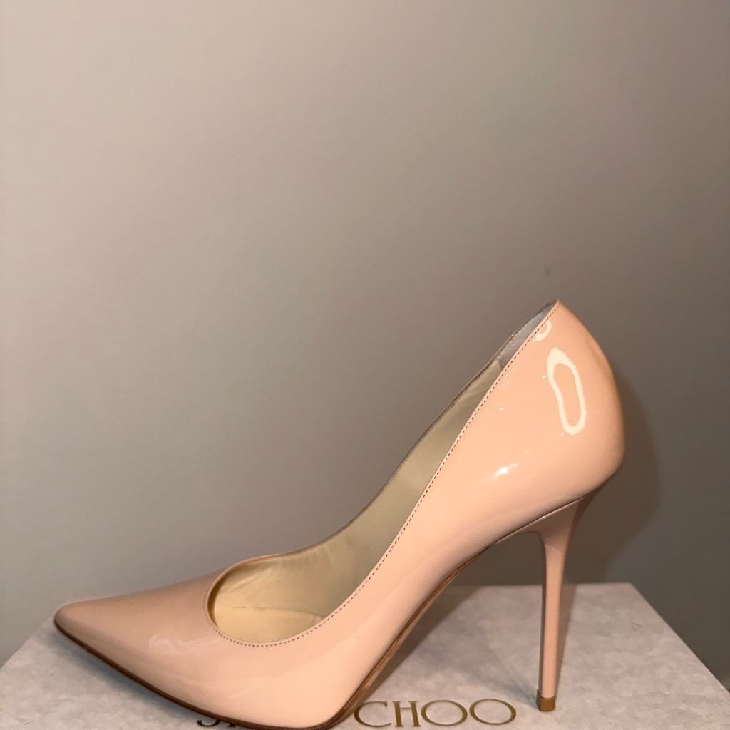 Jimmy Choo Nude Patent Leather Pumps
